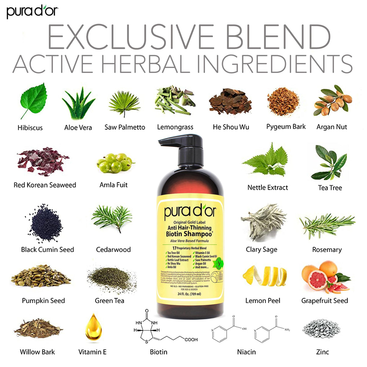 PURA D'OR conditioner cream consistency detail showing rich hydration and smoothing action