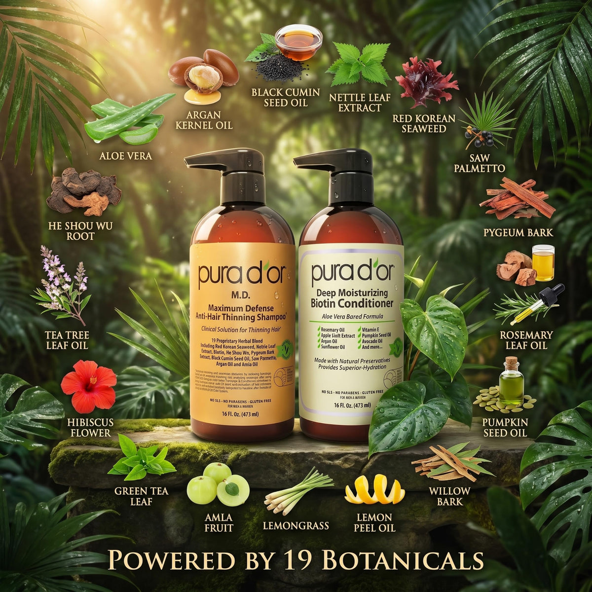 PURA D'OR conditioner creamy texture illustrating deep moisturization benefit