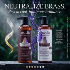 PURA D'OR conditioner applied mid-lengths demonstrating smoothing and detangling