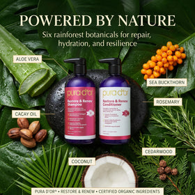 PURA D'OR conditioner pouring to demonstrate smoothing hydration