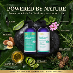 PURA D'OR conditioner texture swipe showing creamy hydration benefit