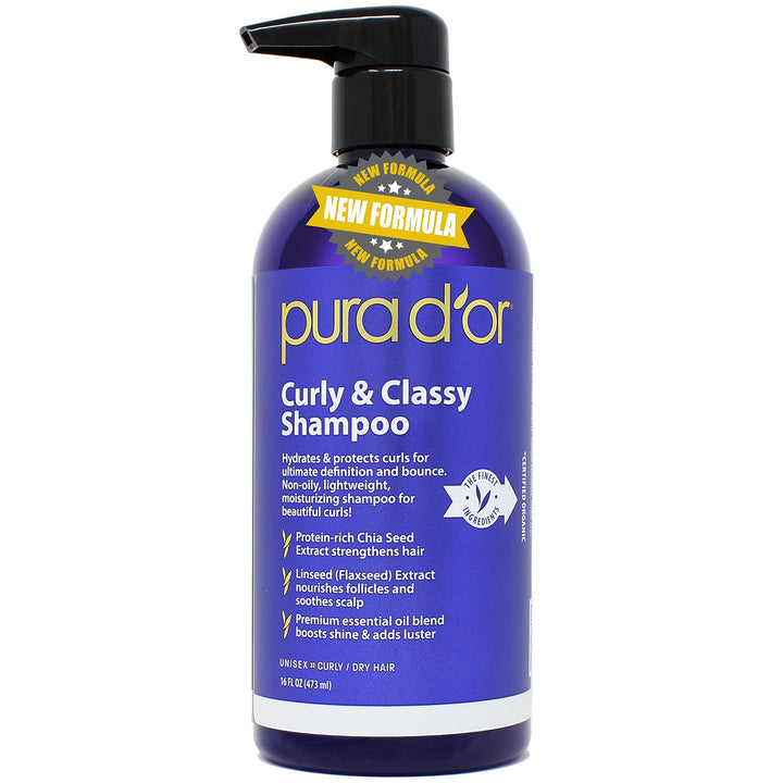 PURA D'OR front packaging showing 16oz bottle and benefits