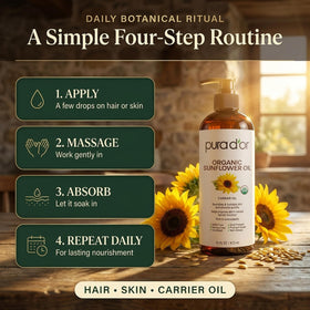 PURA D'OR facial massage with oil showing smooth absorption and nourishment benefit