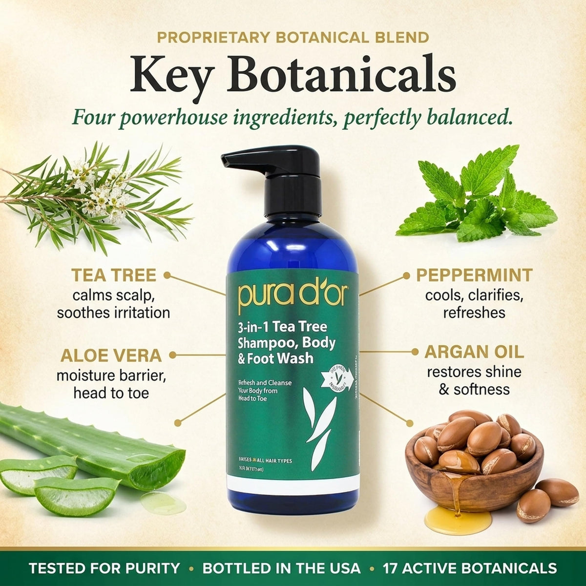 PURA D'OR foot wash used on feet to reduce post-workout odor