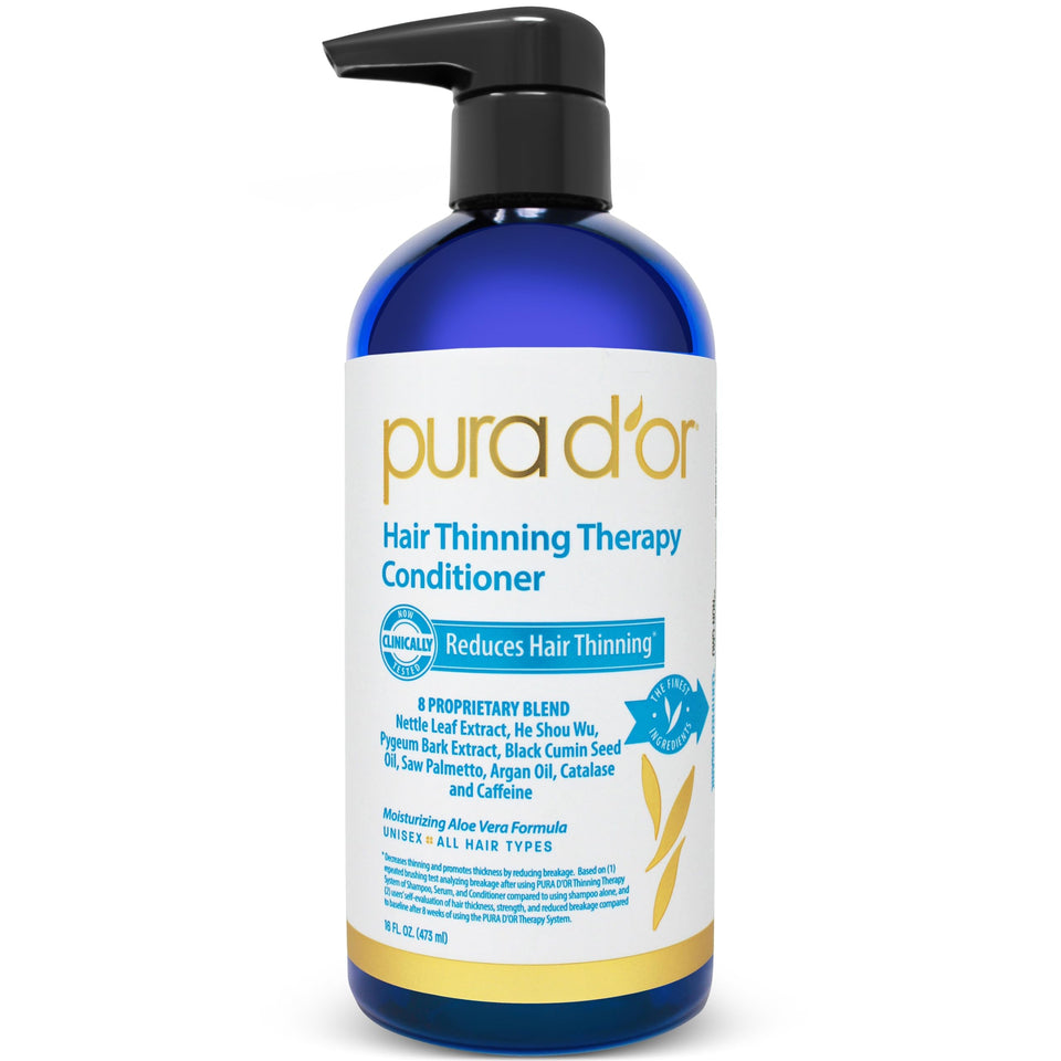 PURA D'OR front bottle 16 oz showing label and benefits