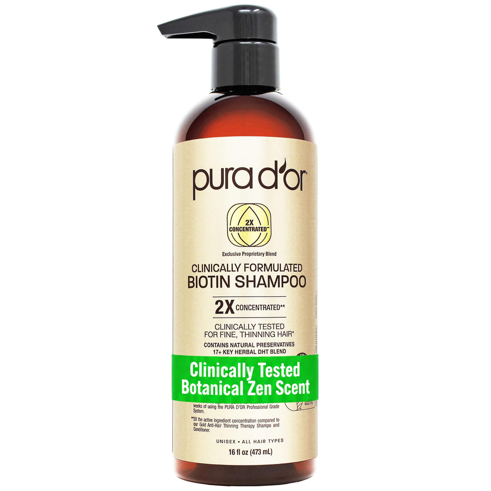 PURA D'OR front label showing product benefits and size