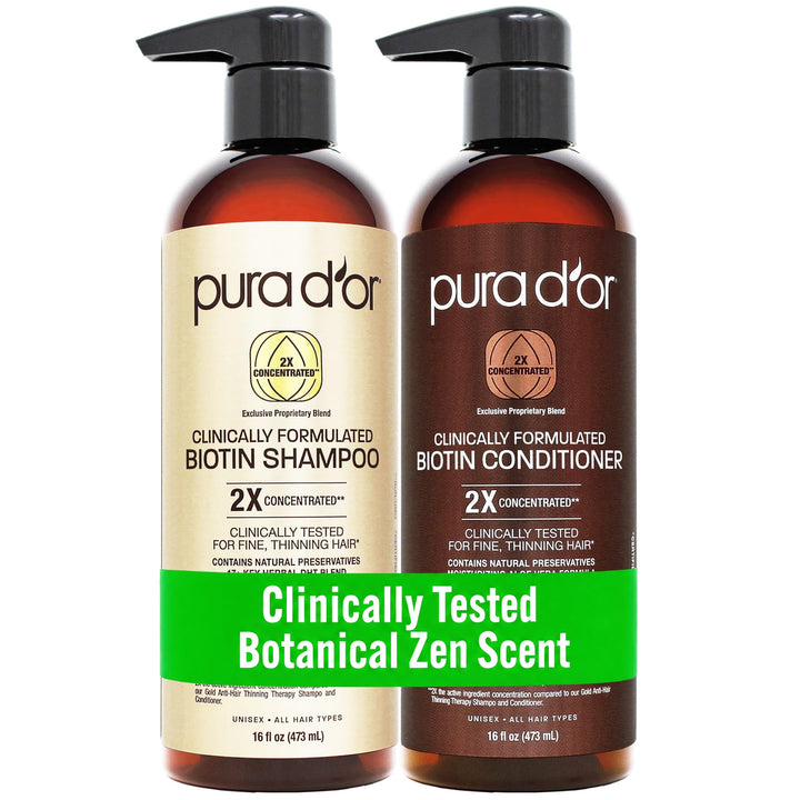PURA D'OR front packaging duo showing product and volume benefits