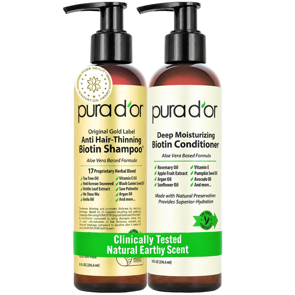 PURA D'OR front packaging showing gold label and duo benefits