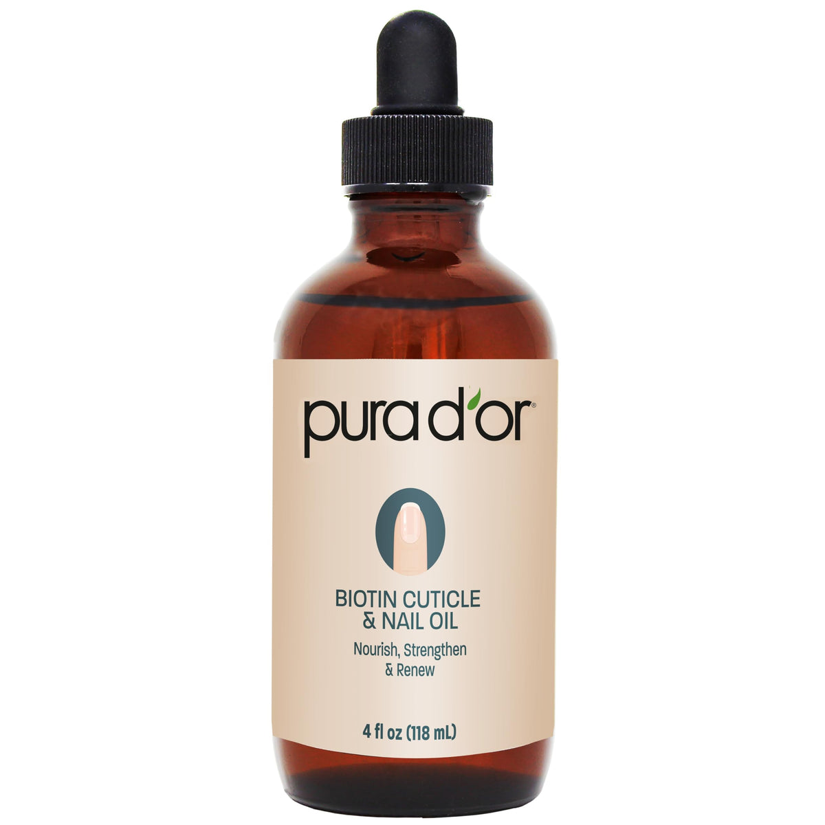 PURA D'OR front packaging showing bottle and label with clear benefits
