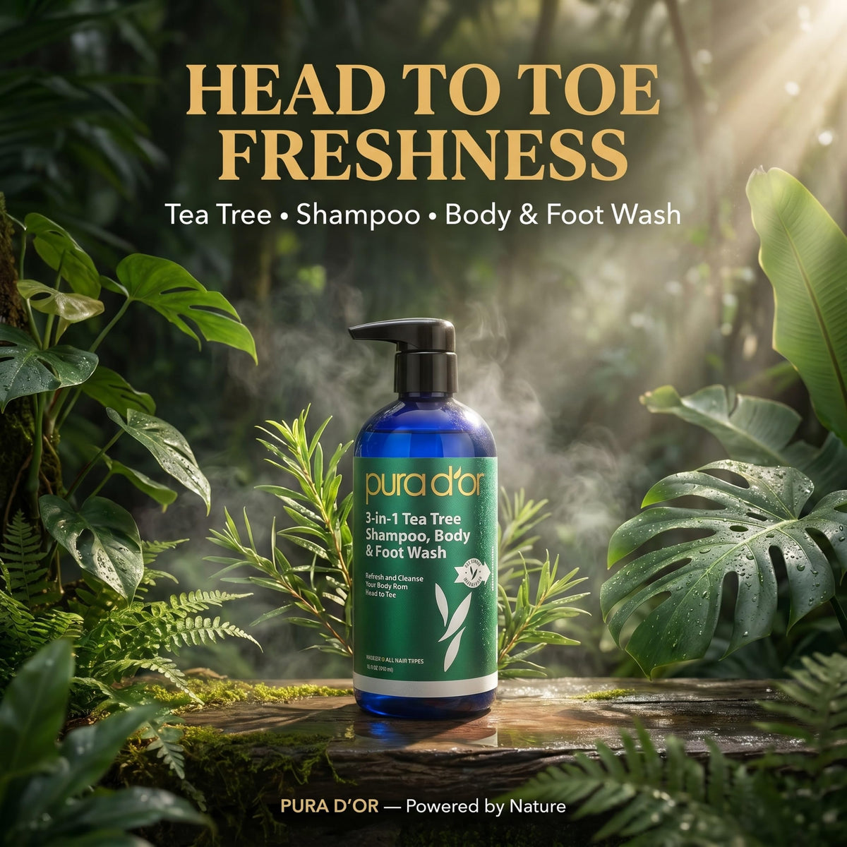 PURA D'OR gel texture lather demonstrating gentle cleansing