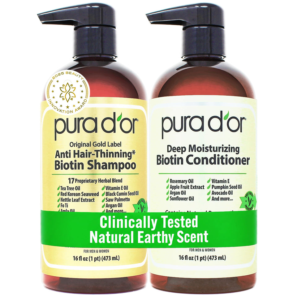 PURA D'OR front packaging showing gold label and duo benefits
