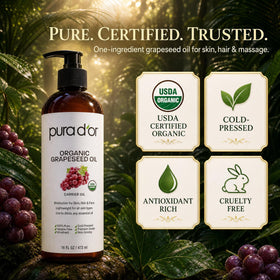 PURA D'OR oil applied to hair ends adding shine and reducing frizz
