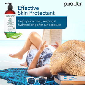 PURA D'OR applied to damp hair for added softness and shine