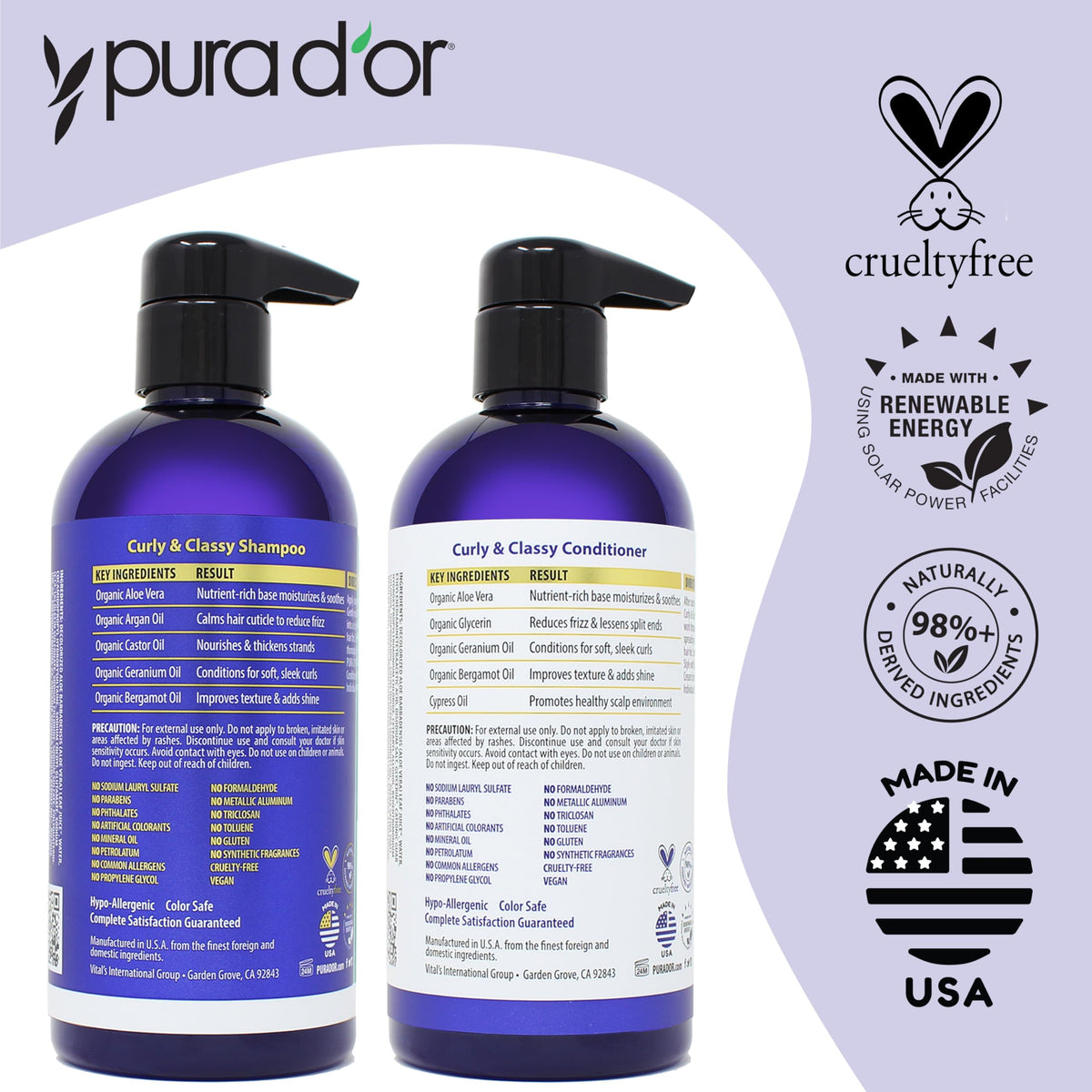 PURA D'OR being applied to wet curls for improved definition