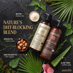 PURA D'OR key botanical ingredients flatlay for nourishing benefits