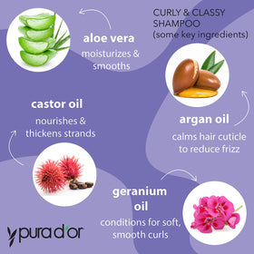 PURA D'OR label close-up highlighting key botanical ingredients