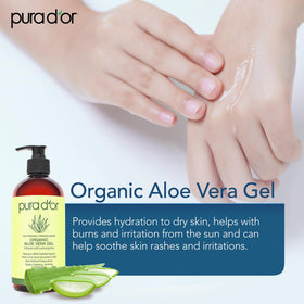 PURA D'OR label details highlighting organic ingredients and safety benefit