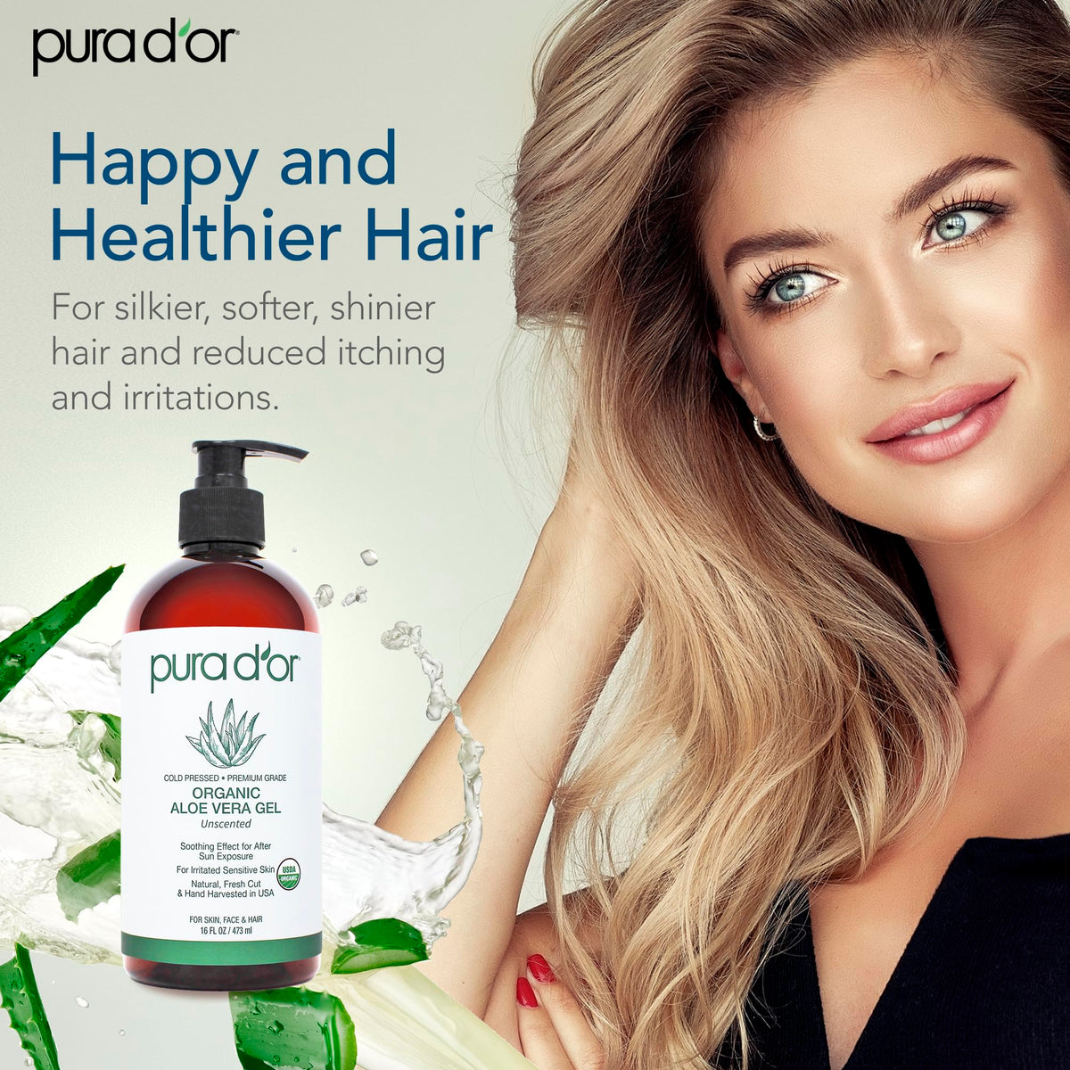 PURA D'OR label with USDA Organic seal highlighting certified ingredients
