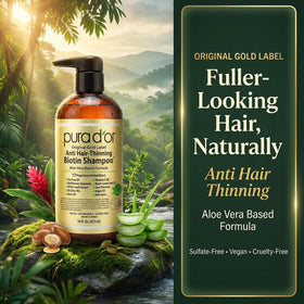 PURA D'OR on bathroom shelf lifestyle shot suggesting daily ritual
