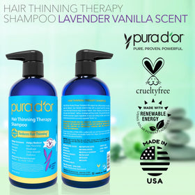 PURA D'OR bottle on bathroom shelf styled in routine setting showing daily use benefit
