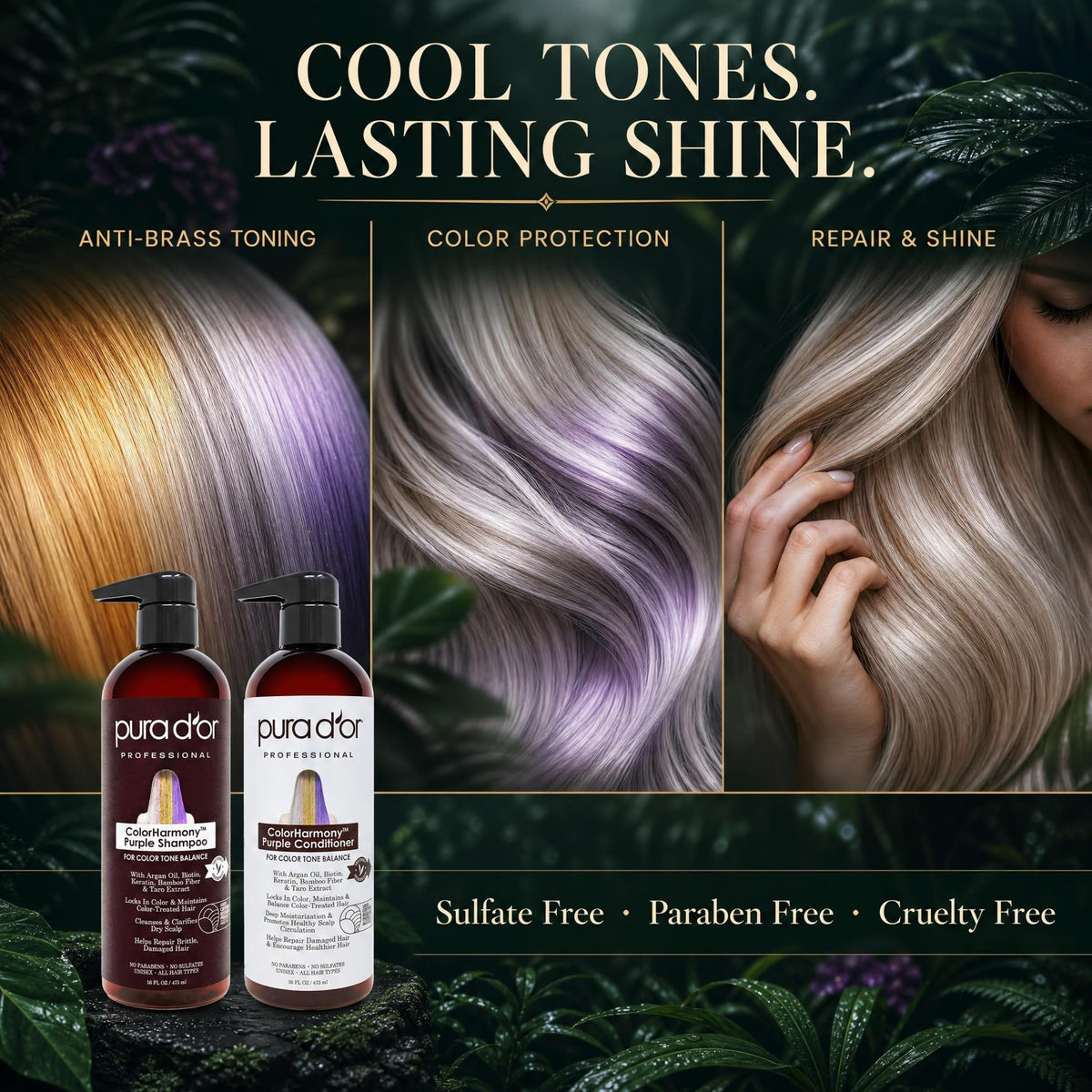 PURA D'OR creamy conditioner texture close-up showing rich hydration for brittle hair