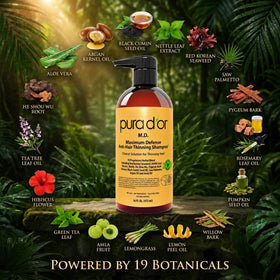 PURA D'OR in-shower application showing soothing scalp benefit