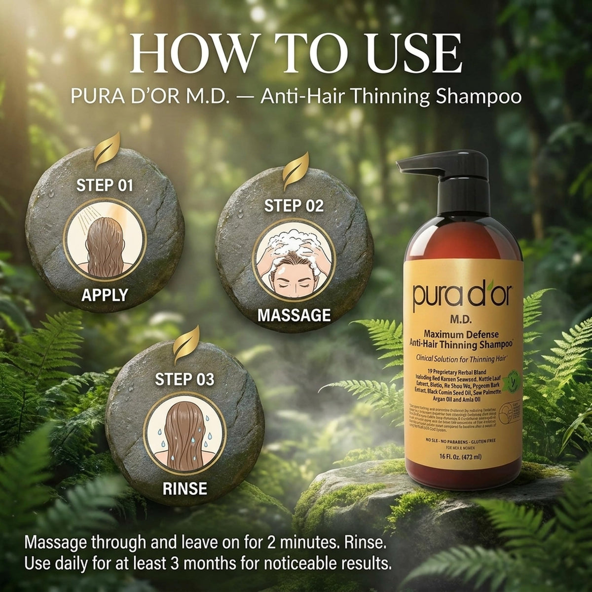 PURA D'OR lifestyle bathroom scene showing daily care benefit