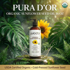 PURA D'OR pouring oil texture close-up highlighting silky, lightweight hydration benefit