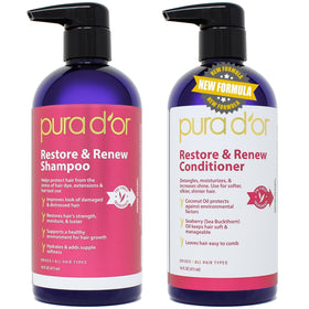 PURA D'OR front packaging showing set and benefits for damaged hair