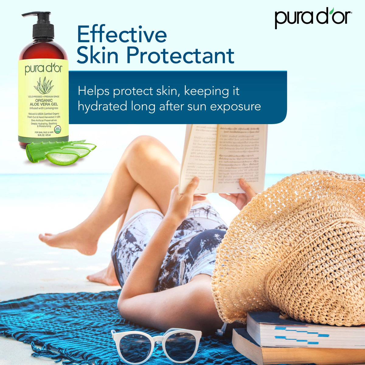 PURA D'OR scalp massage photo showing soothing scalp relief benefit