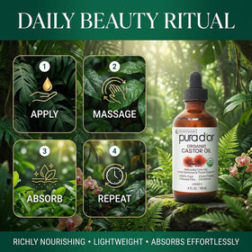 PURA D'OR oil being massaged into scalp to hydrate and soothe dry areas