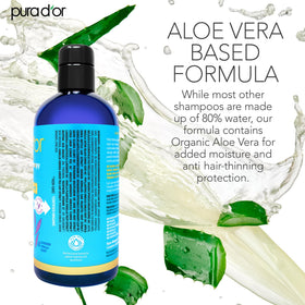 PURA D'OR shampoo lathered in hand demonstrating foaming and scalp-refresh benefit