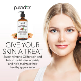 PURA D'OR texture on skin showing fast absorption and non-greasy finish