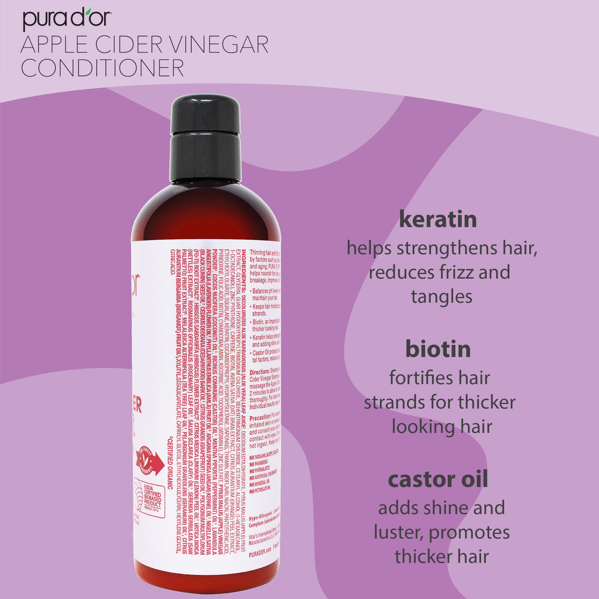 PURA D'OR texture close-up creamy conditioner for smooth application