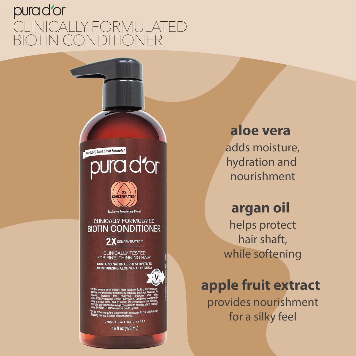 PURA D'OR creamy conditioner texture closeup highlighting rich hydration benefits