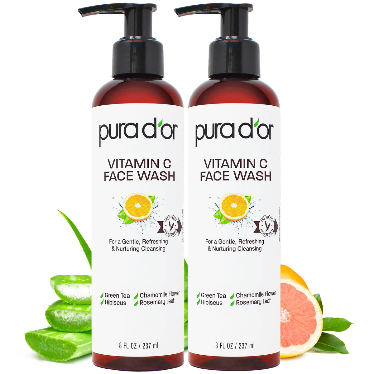 PURA D'OR front packaging showing bottle and label for clear product ID and benefits