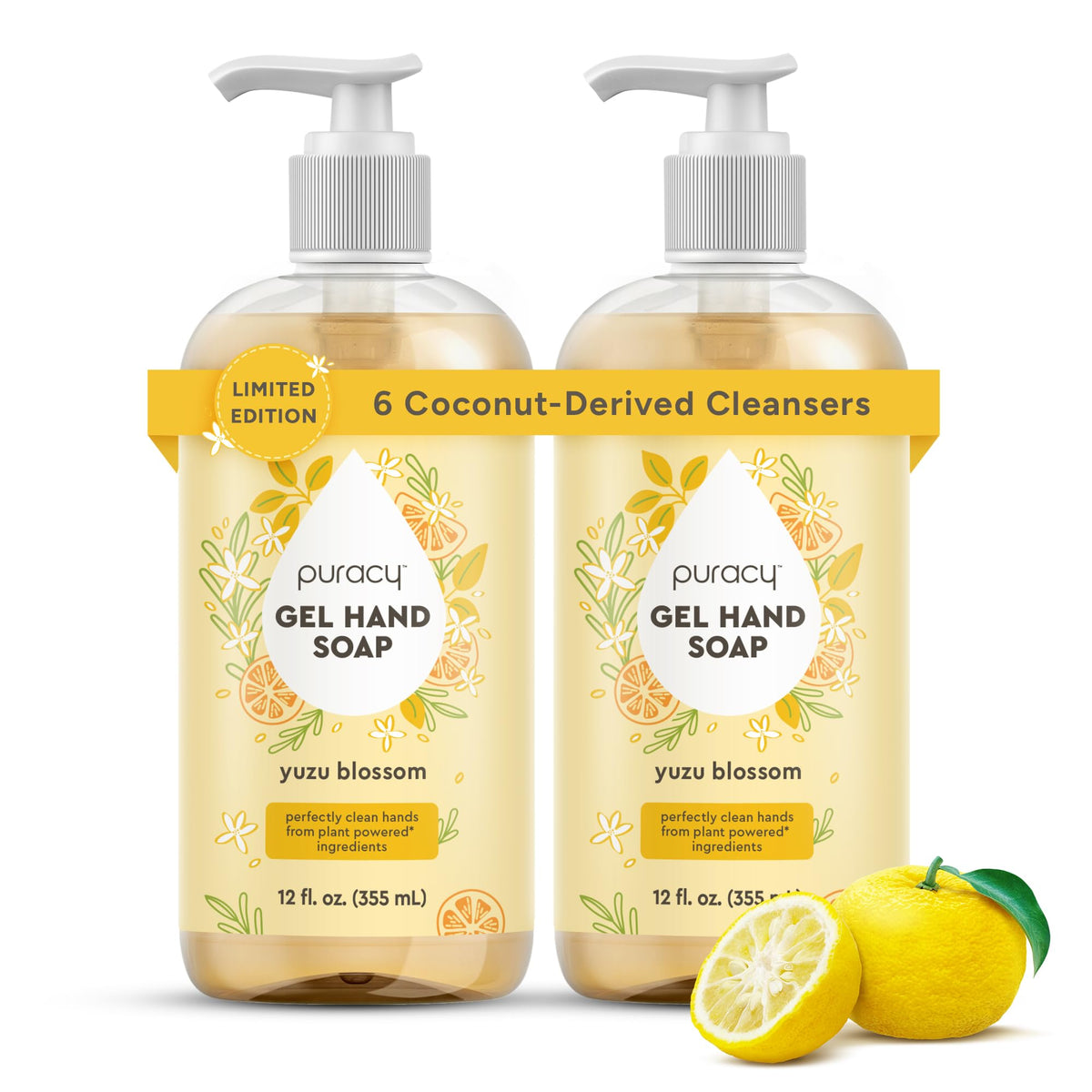 Puracy front packaging showing two 12oz bottles and clean design, boosts confidence