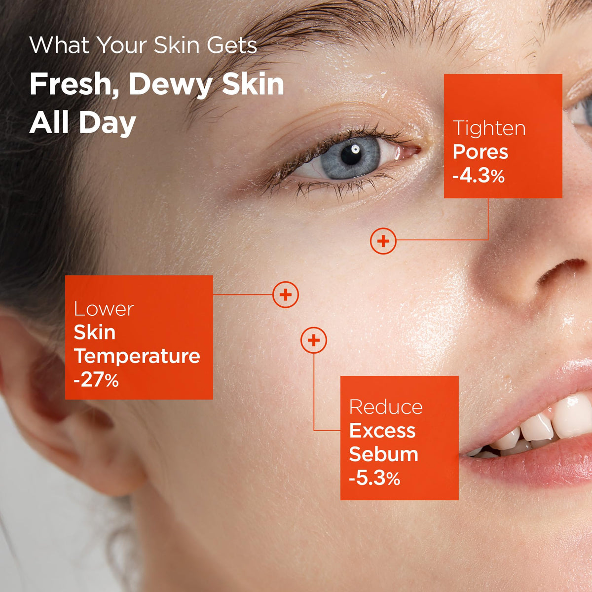 PURCELL before and after skin showing smoother, pore-soft finish benefit