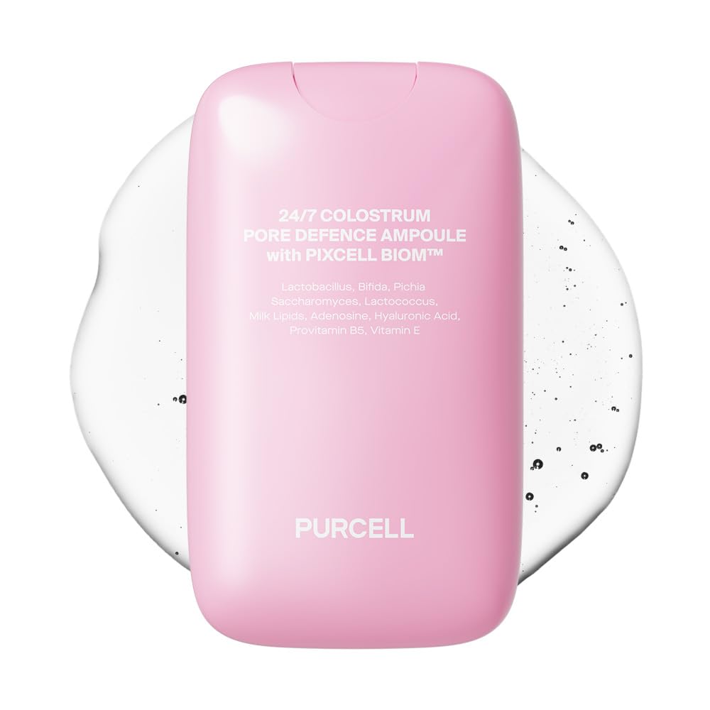 PURCELL front bottle showing pink ampoule mist and clean design benefit