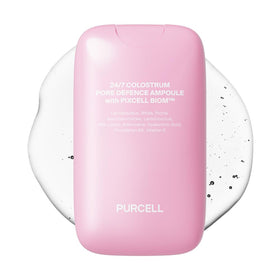 PURCELL front bottle showing pink ampoule mist and clean design benefit