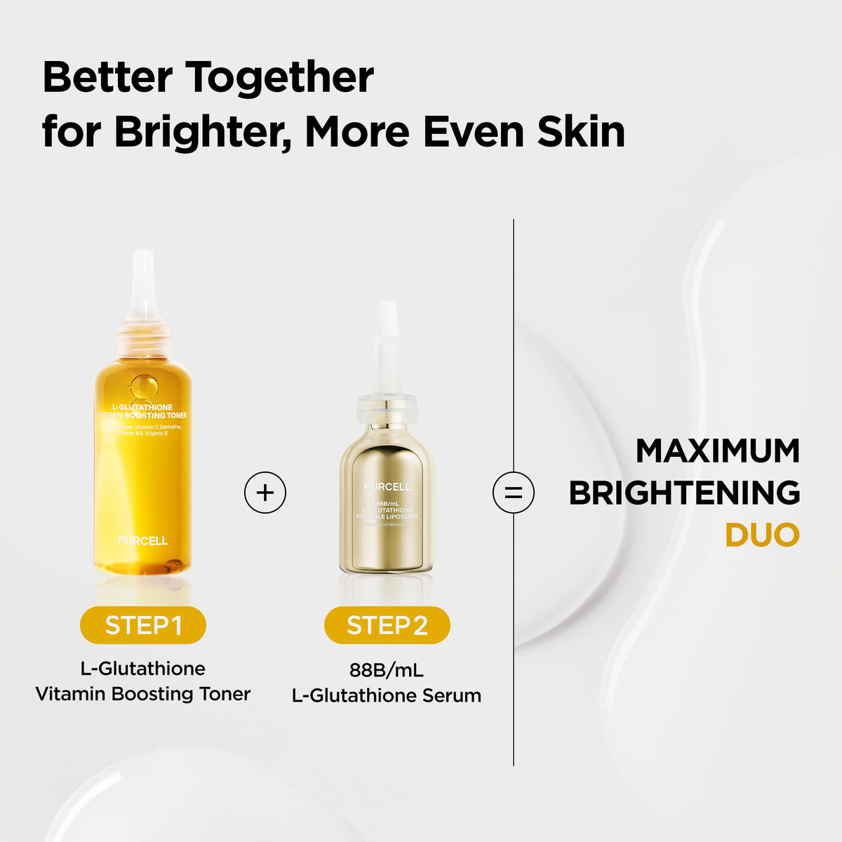 PURCELL visual of glutathione ingredient concept, emphasizes antioxidant support