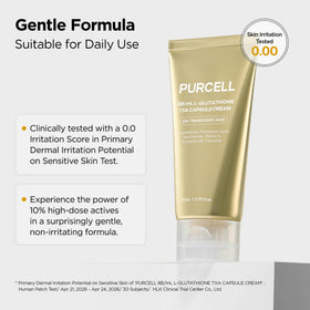 PURCELL lifestyle image of woman with hydrated skin, showcases brightening results