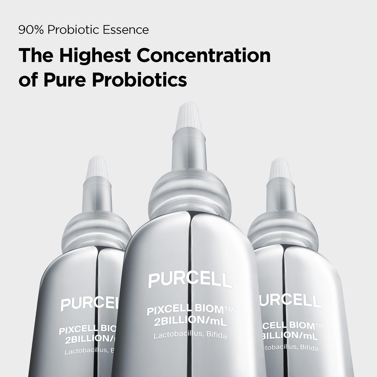 PURCELL dropper dispensing clear probiotic drops illustrating precise application benefit
