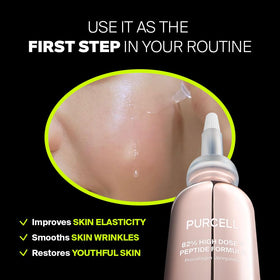PURCELL closeup label showing concentrated peptide and ingredient transparency benefit