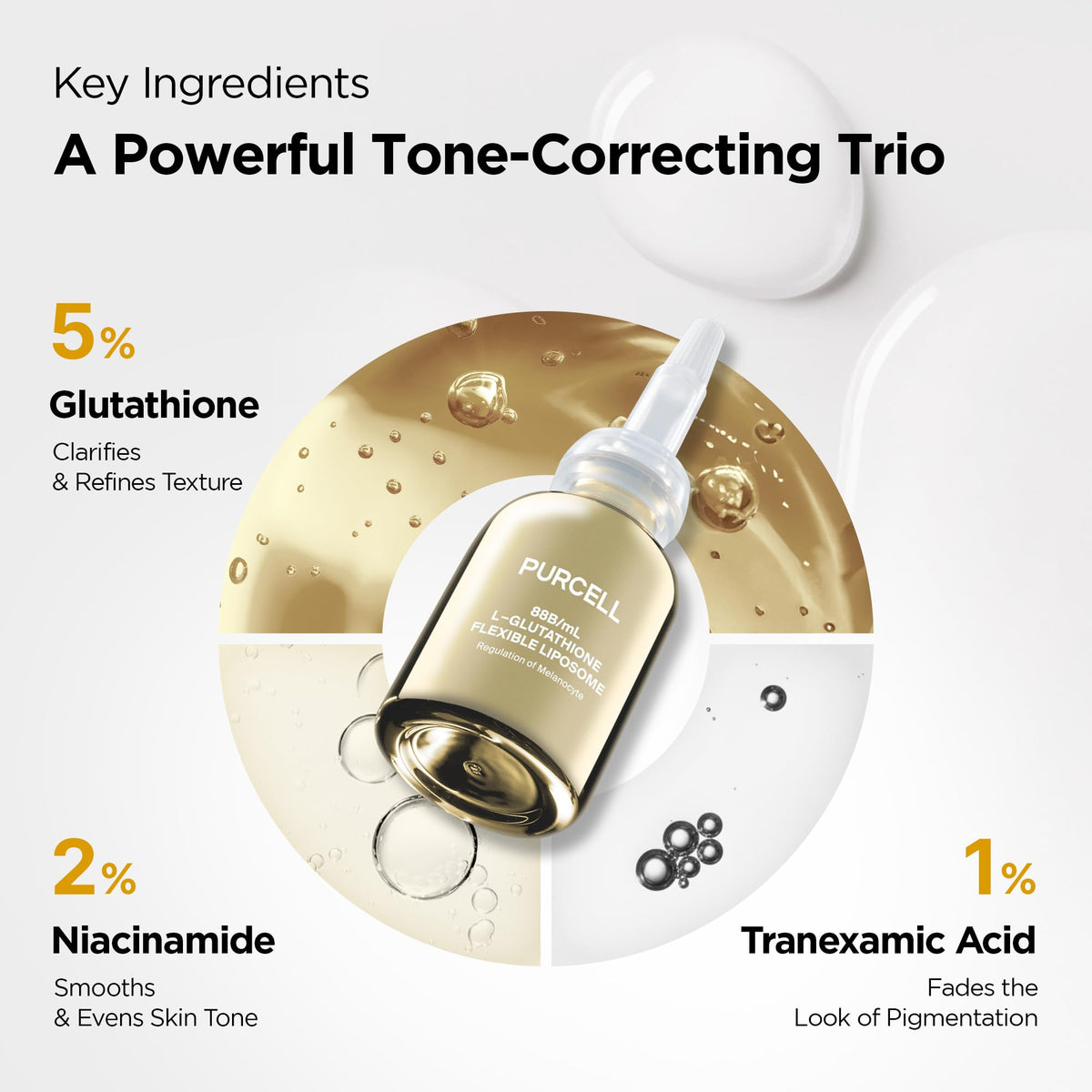 PURCELL niacinamide visual emphasizing brightening support and skin tone benefit