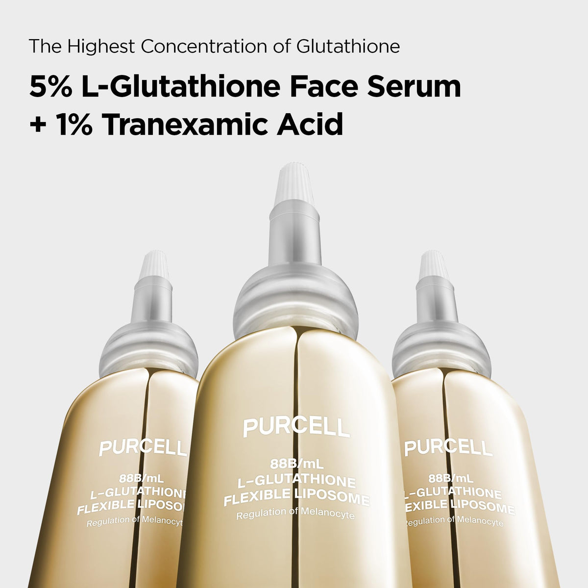 PURCELL serum texture close-up, highlights lightweight spreadability and quick absorption