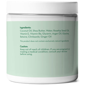 Pure Body Naturals label close-up showing ingredient claims and clean-formula benefit