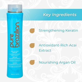 Pure Brazilian applying serum to mid-lengths and ends for smoothness