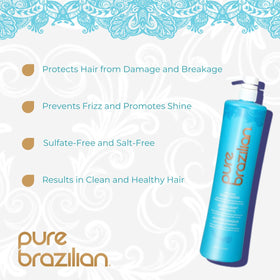 Pure Brazilian pump dispensing creamy conditioner texture for smooth hair