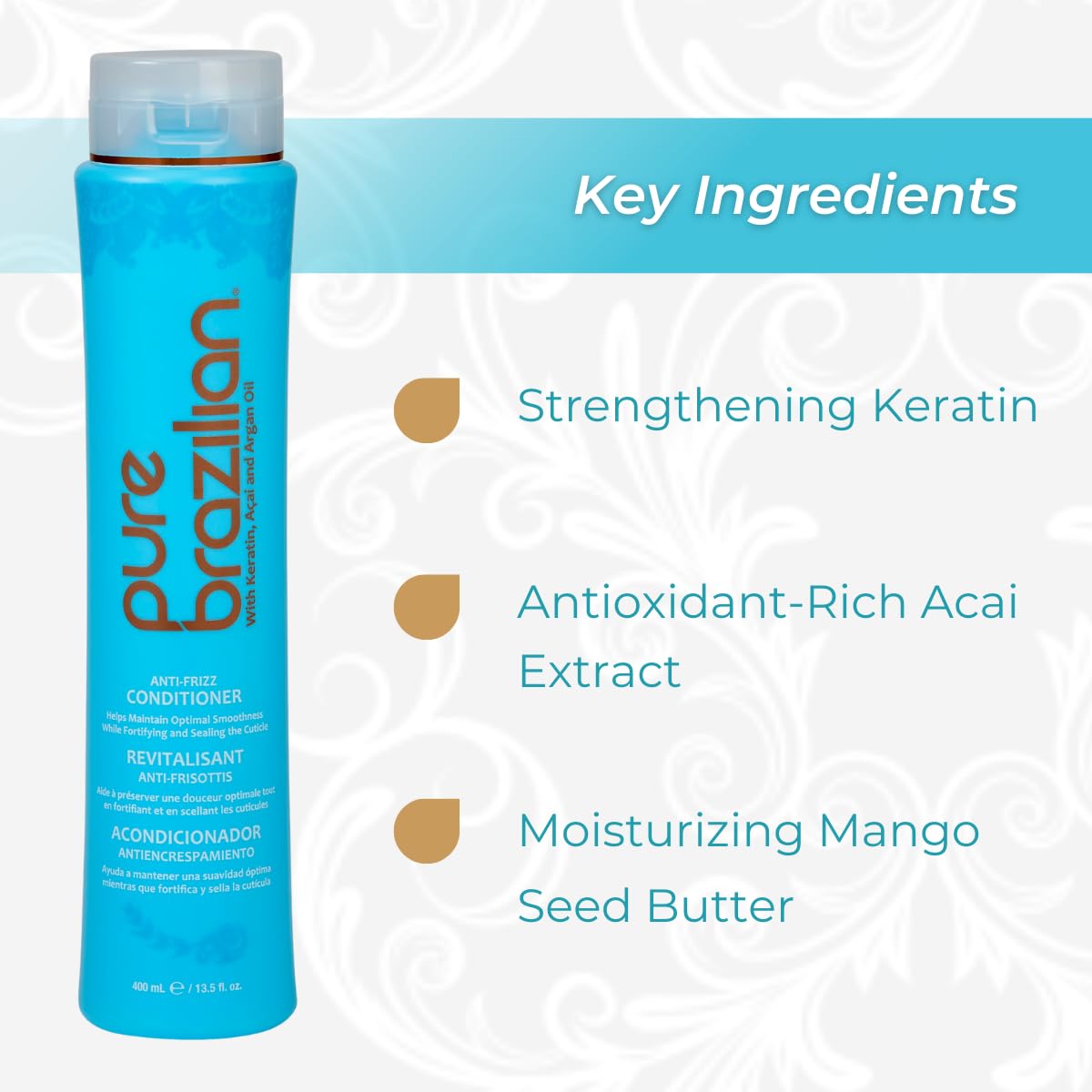 Pure Brazilian applied to wet hair in shower demonstrating frizz control and easier styling